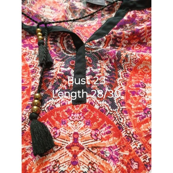 Rafaella Womens Boho Style Blouse Size XL Paisley Pattern V-Neck Long Sleeve Top - Picture 6 of 7